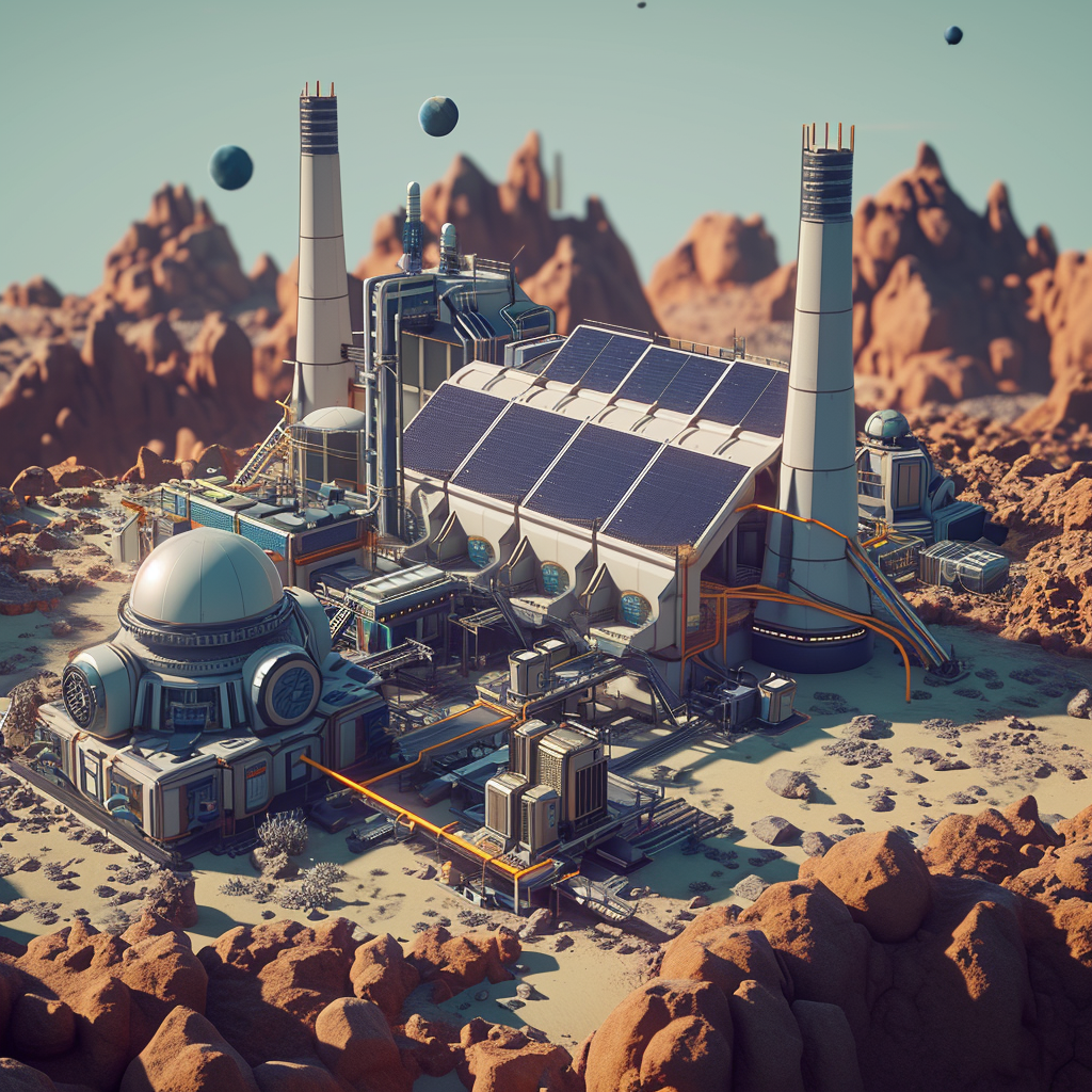 4. Solar power plant on a planet in space game