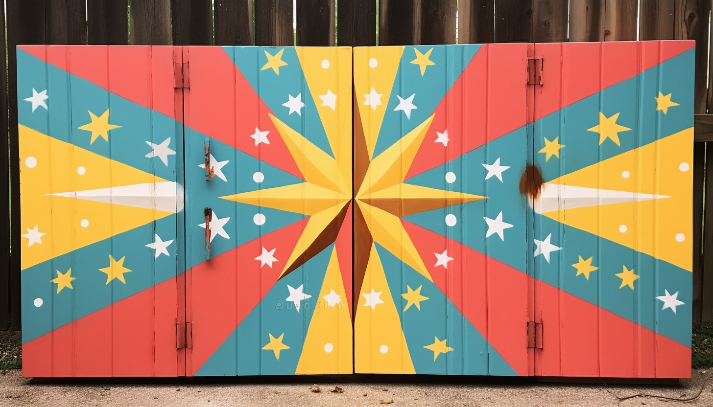 4. Bright and Geometric Starburst Door Image