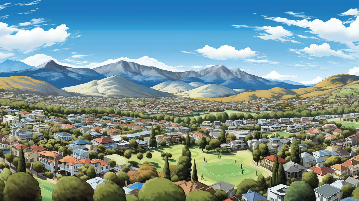 4. Aerial view of charming suburban homes with Mount Wellington backdrop