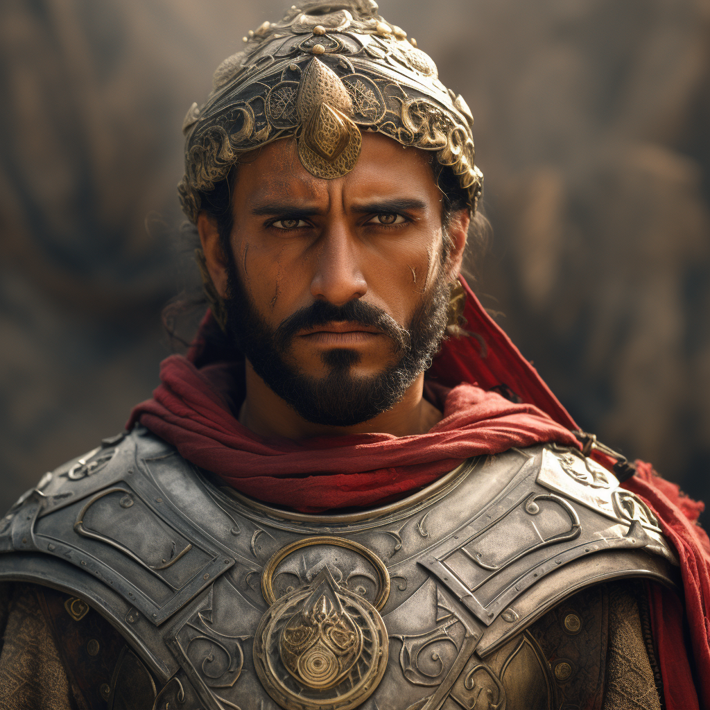 4. Close-up image of a Turkish warrior in a cinematic style