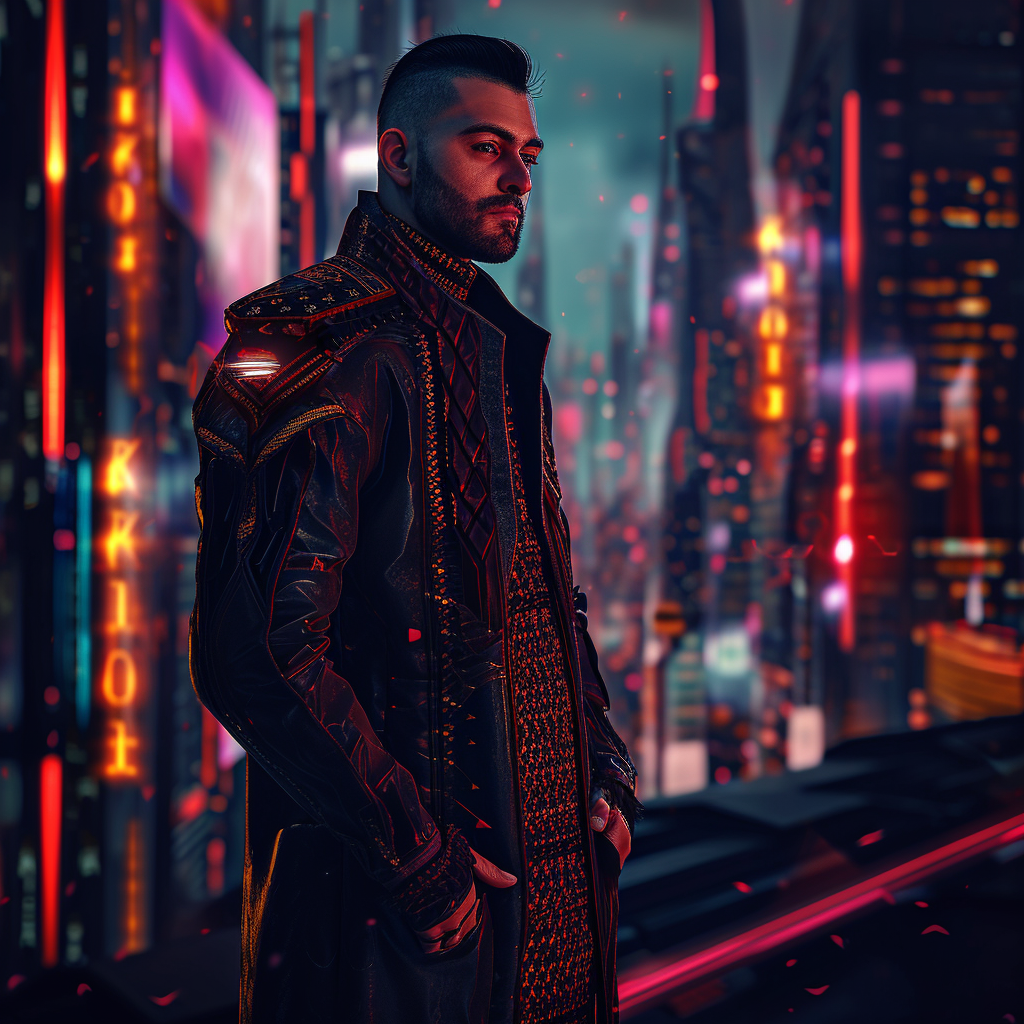 4. Image of a modern Turkish man in futuristic style