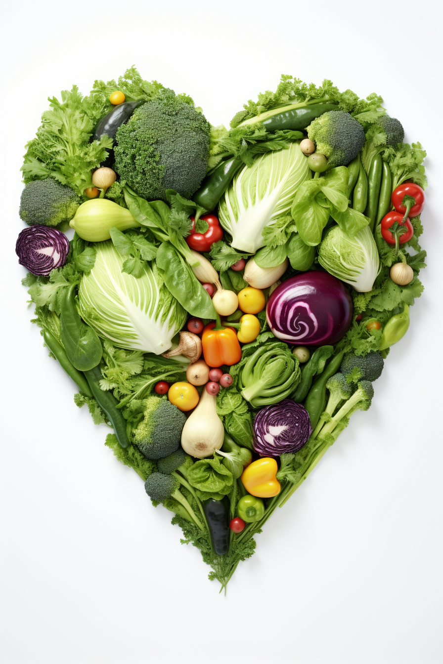 4. Fresh heart-shaped vegetable on white