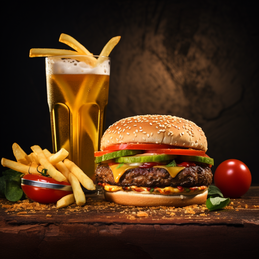 4. Tasty Veggie Combo Burger with Fries and Soft Drink