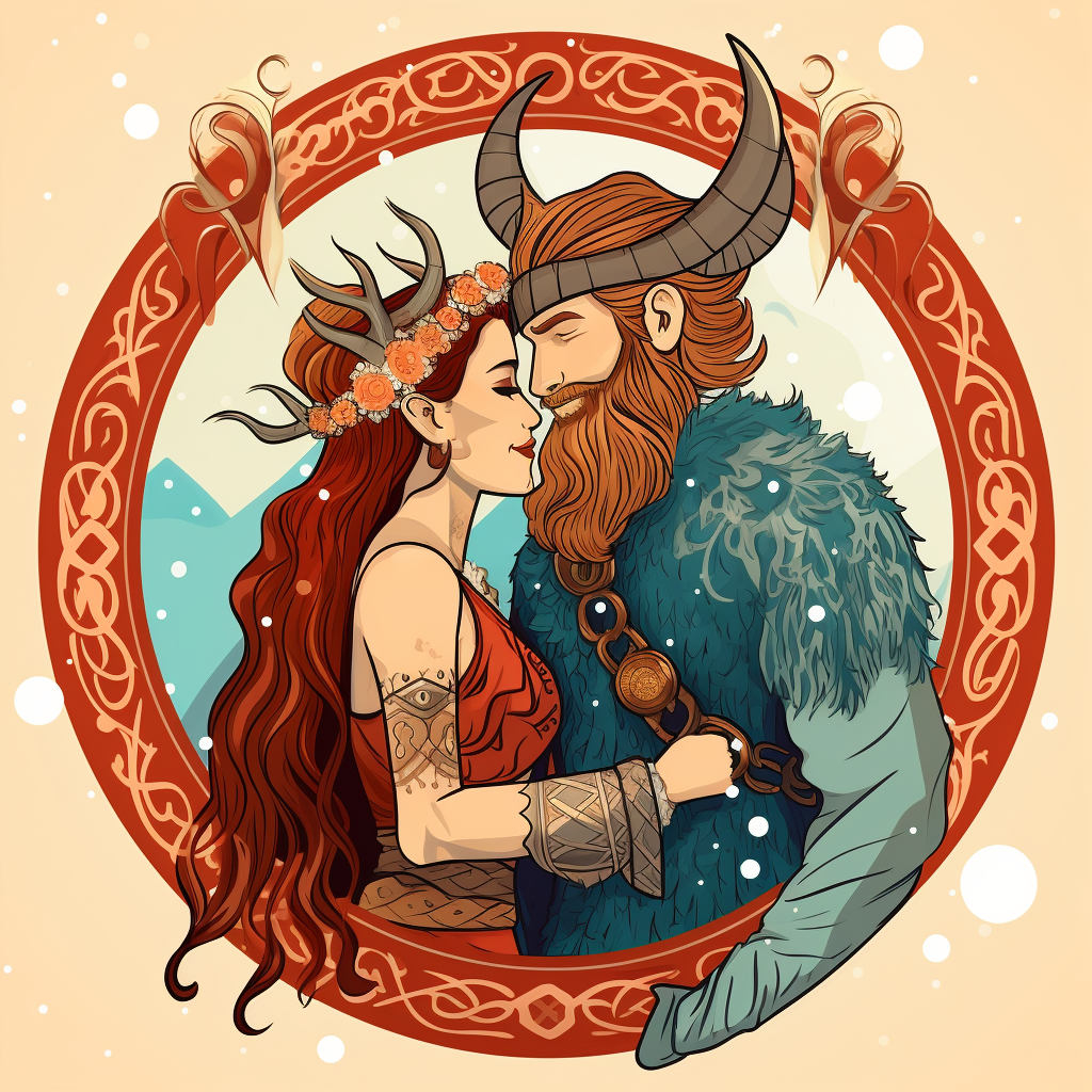 4. Happy Viking couple celebrating New Year