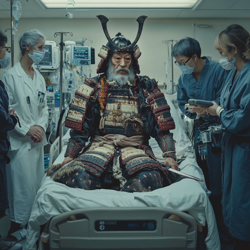 120-year-old samurai awakens in modern hospital, doctors shocked.