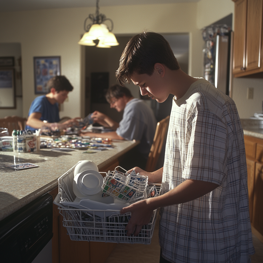 14 year old kid upset-emptying dishwasher in 1990s Texas.