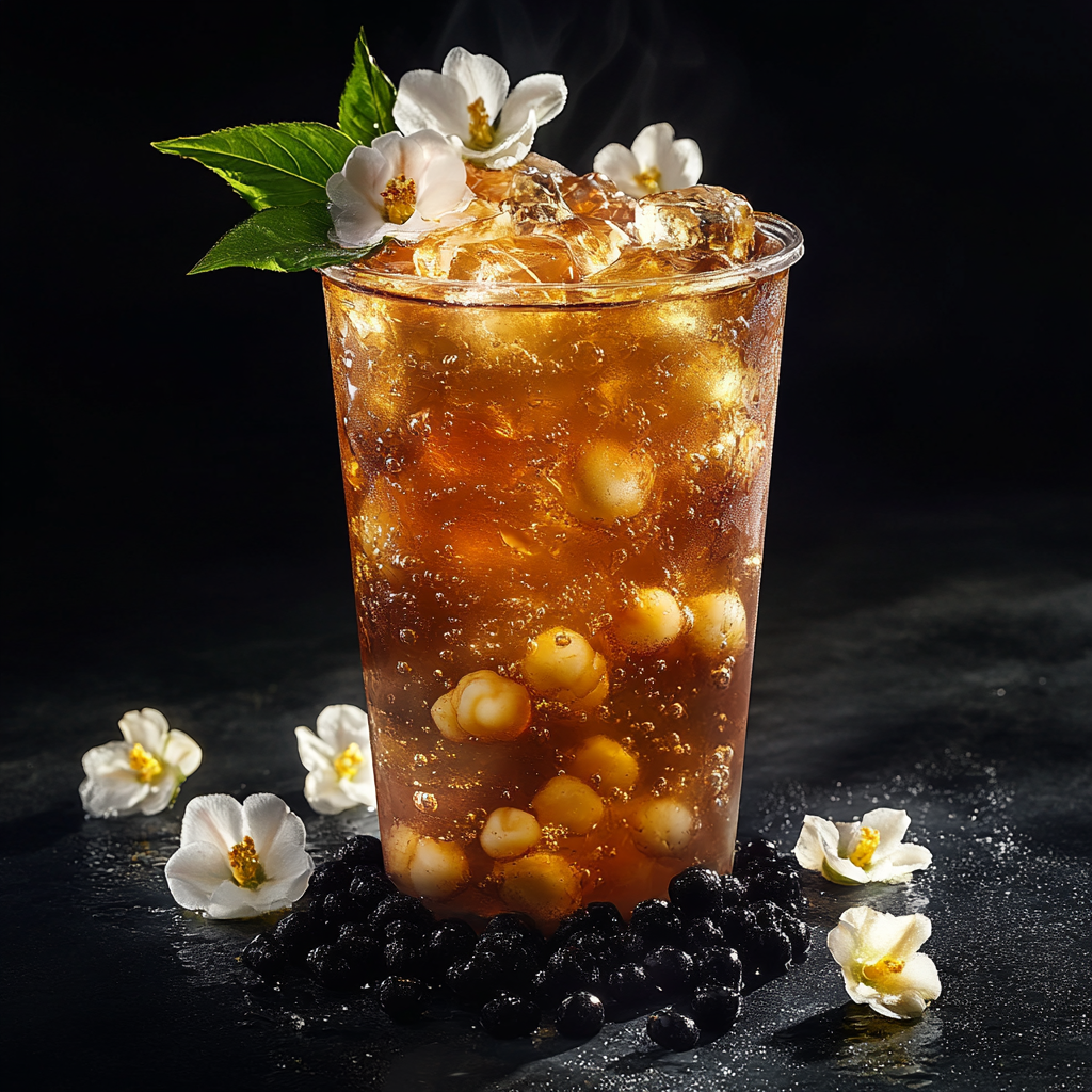 16K Hyper-Realistic Iced Tea Still Life Photo