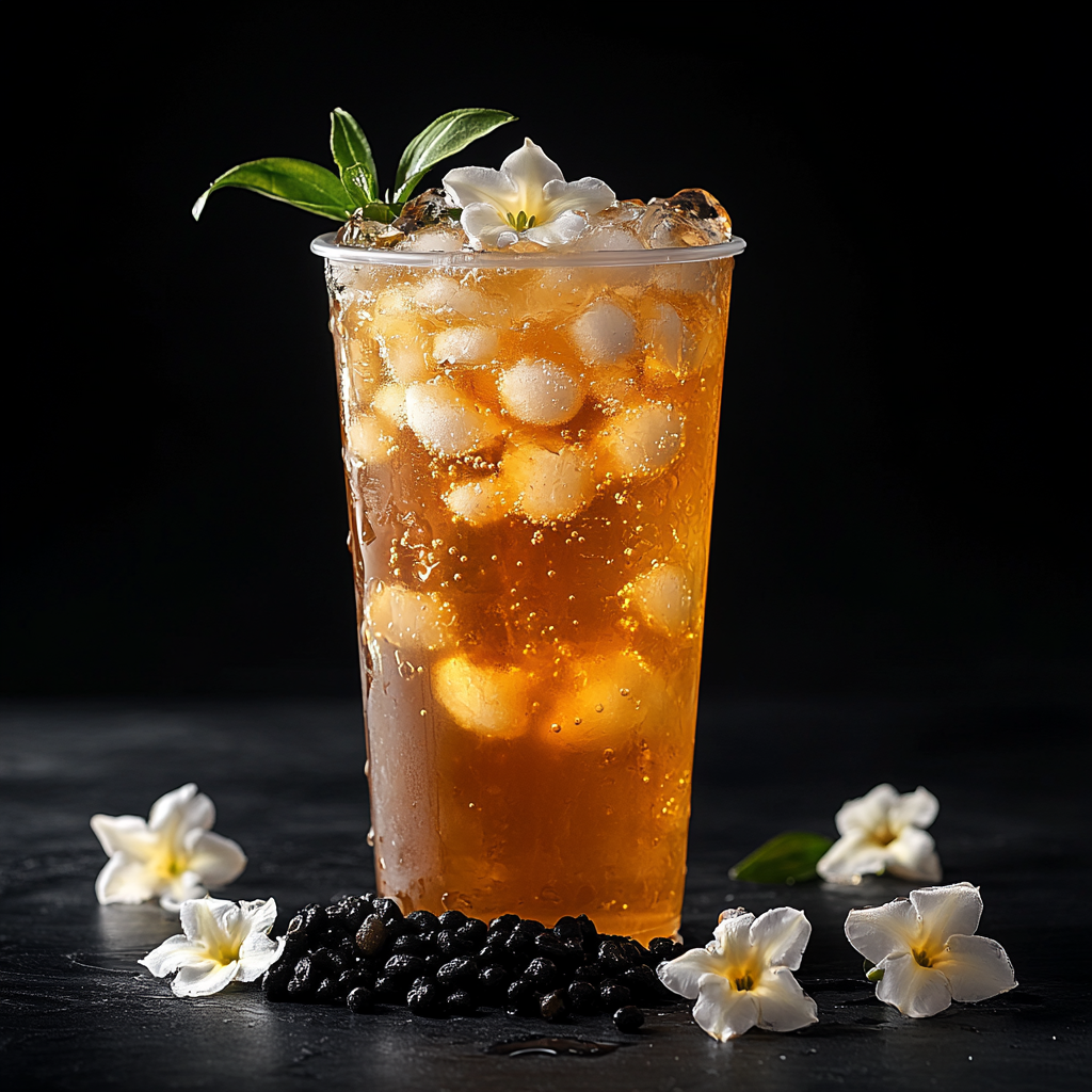 16K Hyper-Realistic Jasmine Iced Tea Professional Photography