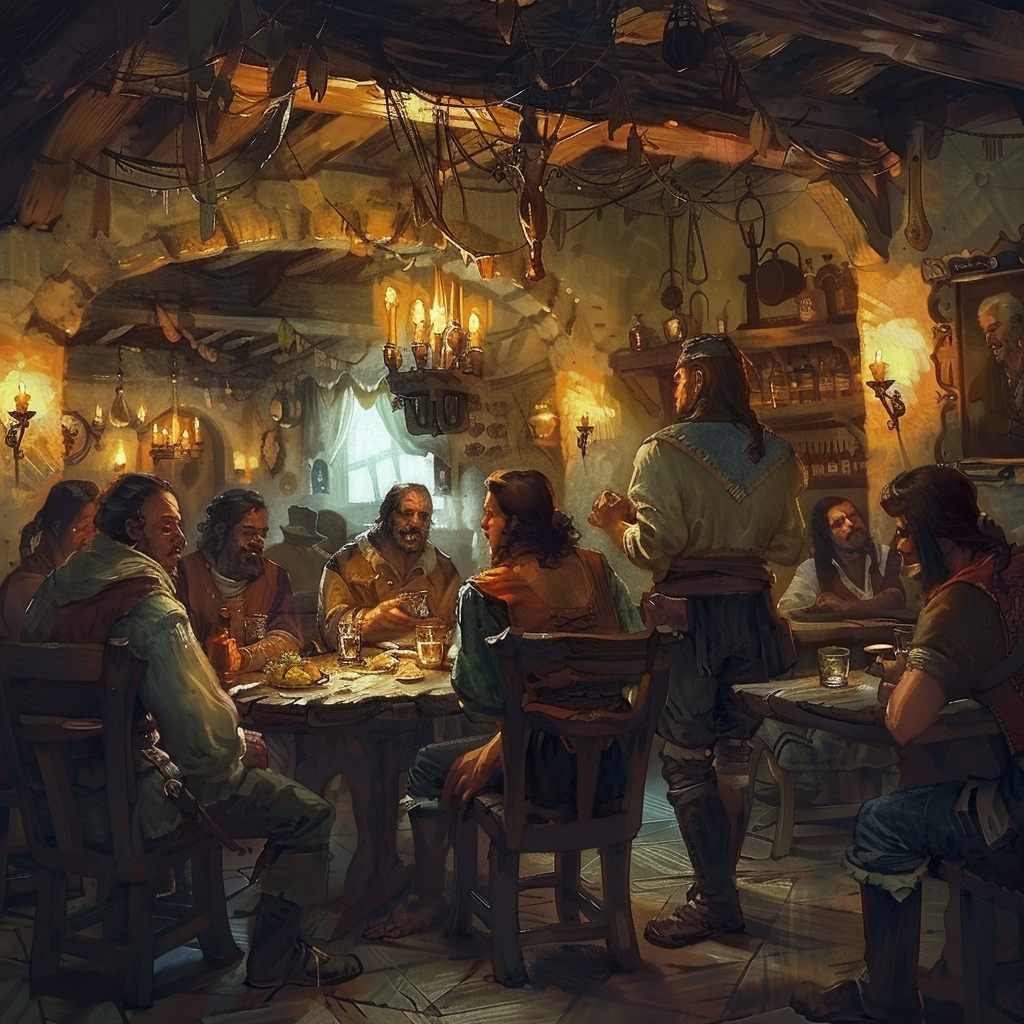 Medieval tavern rough characters