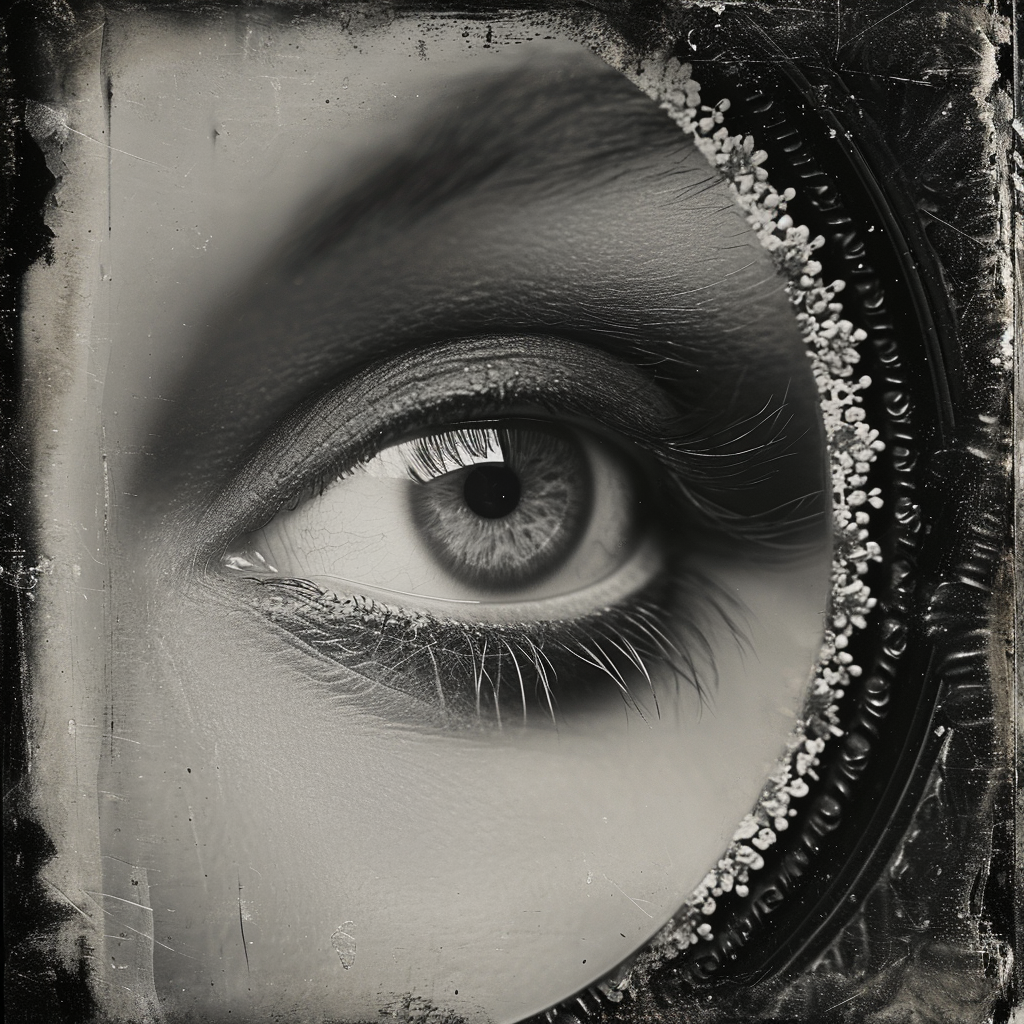 Vintage eye portrait photograph