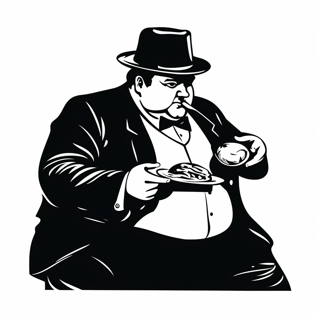 1920s gangster eating beef burger