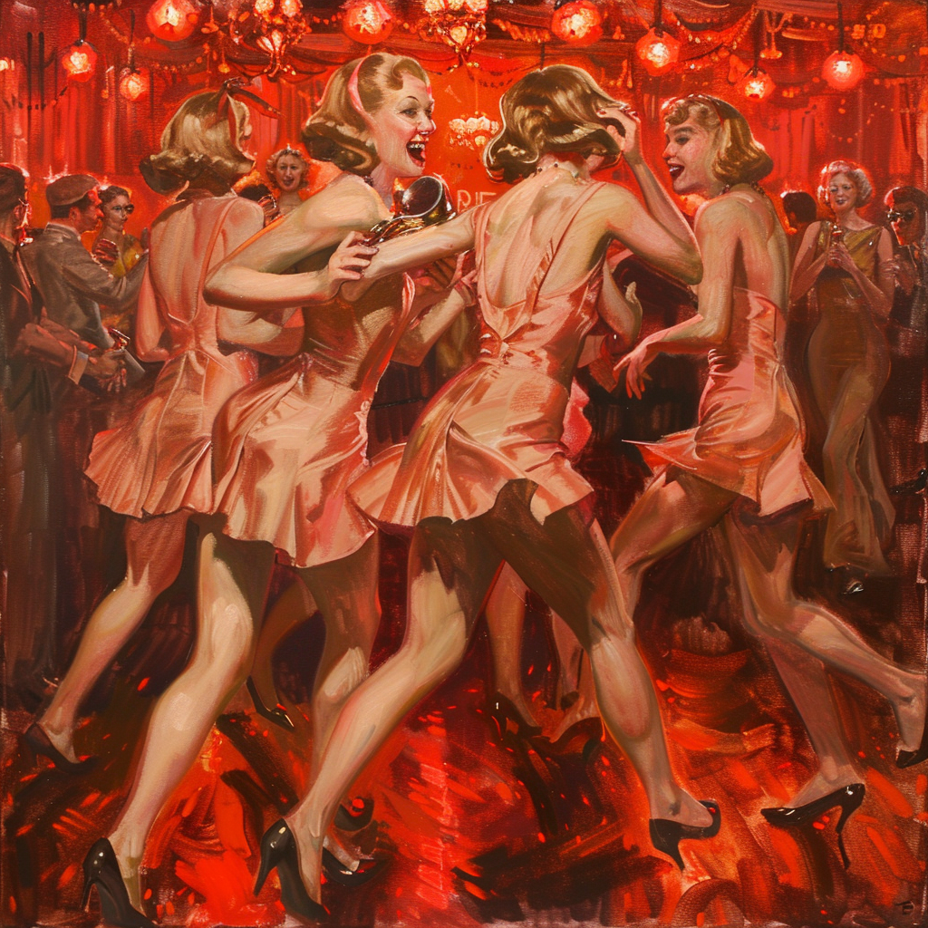 Retro Cabaret Nightclub Painting Image