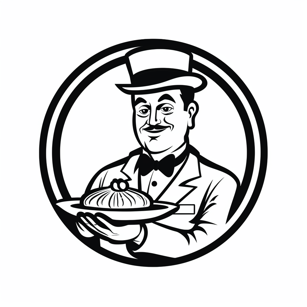 Gangster chef holding pizza cartoon