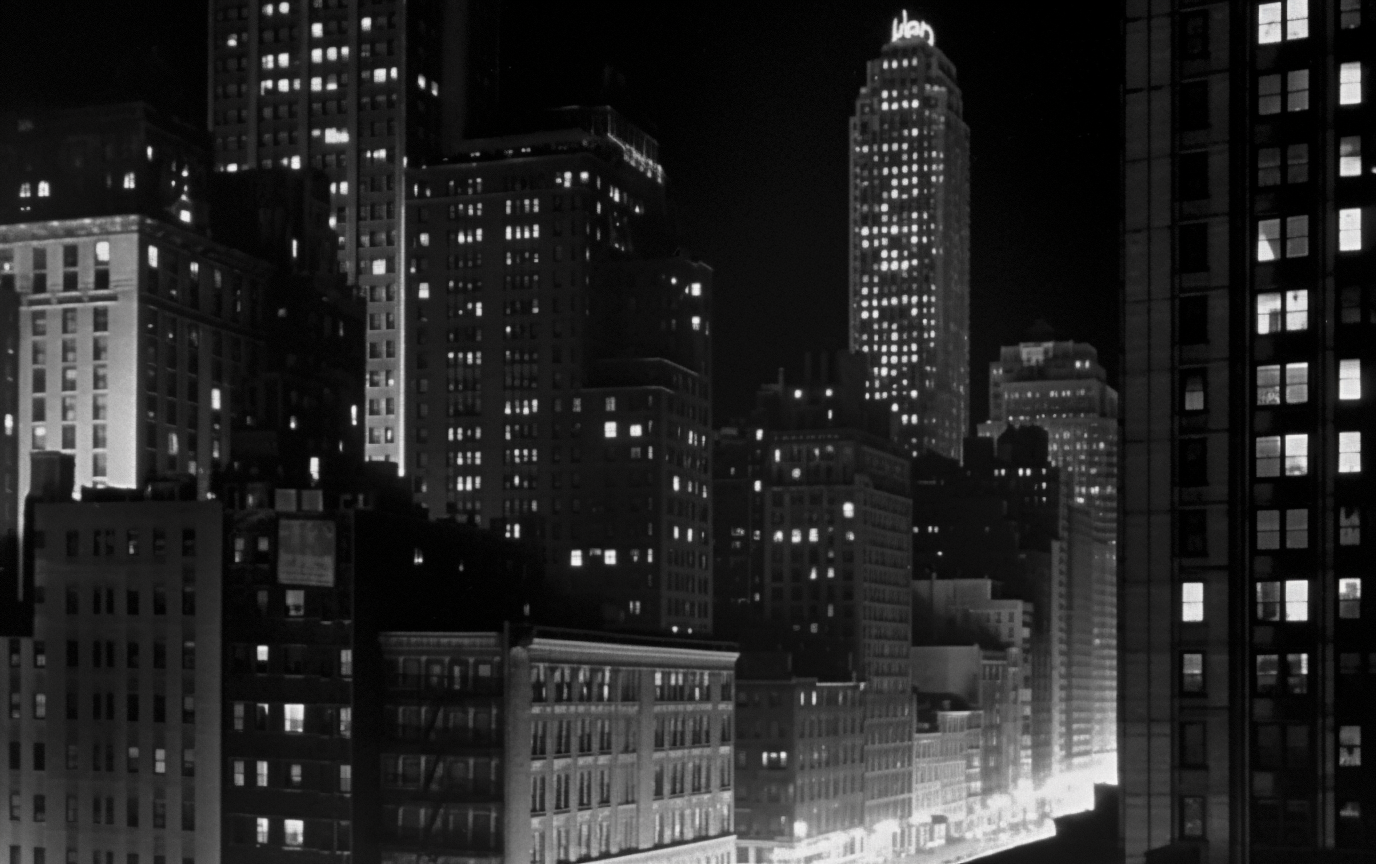 Vintage NYC street in black and white