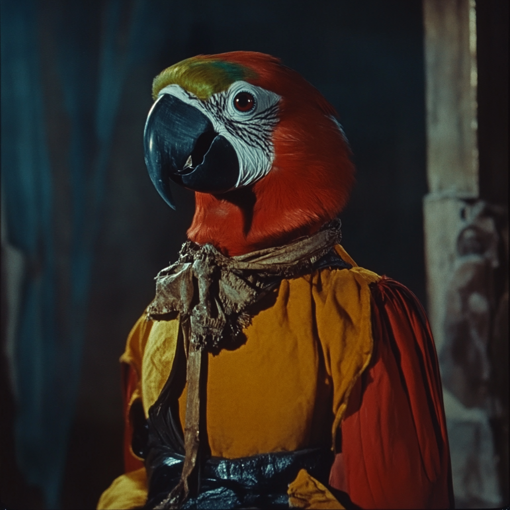 1950's Fantasy Film with Parrot-Headed Humanoid