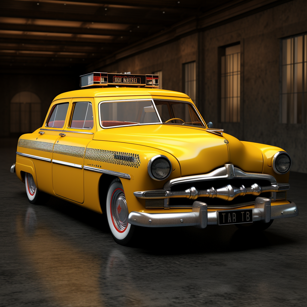 Classic 1950 Mercury Checkered Taxi