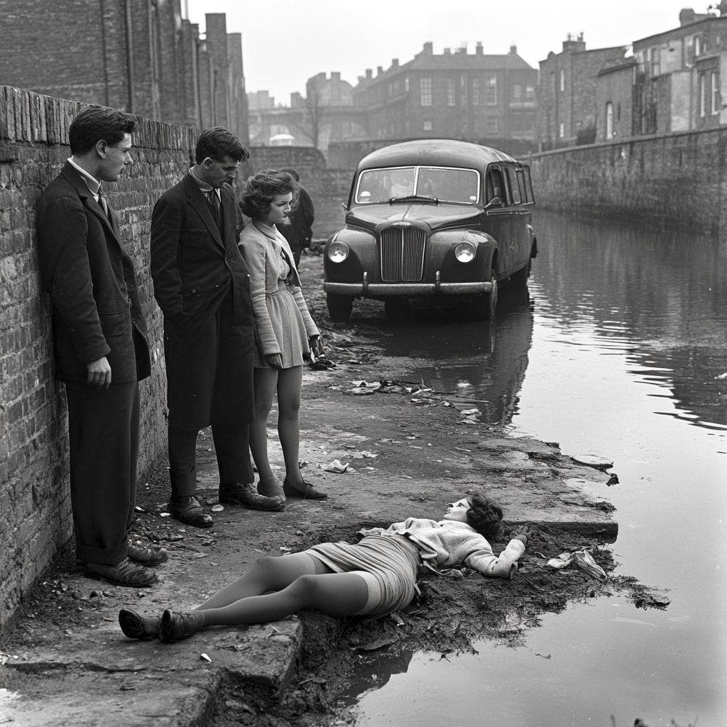 1950s British Police Investigating Drowned Woman Photo