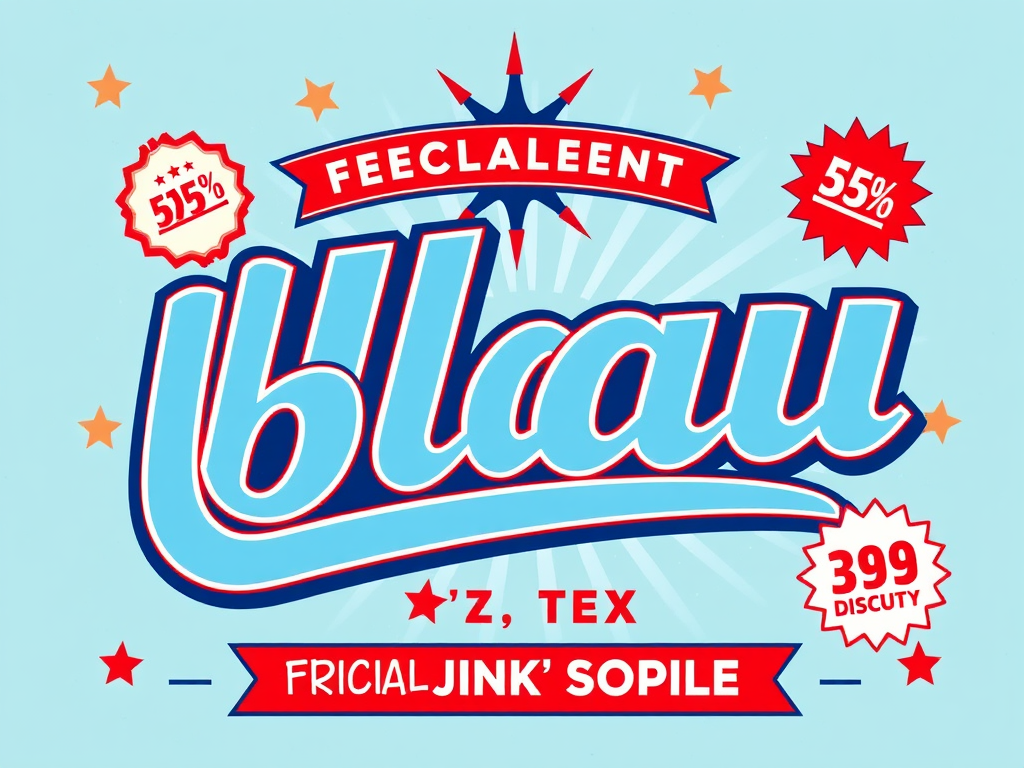 1950s Inspired 'Blau' Advertisement Graphic Design