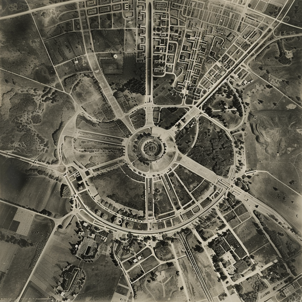 Vintage aerial reconnaissance photography