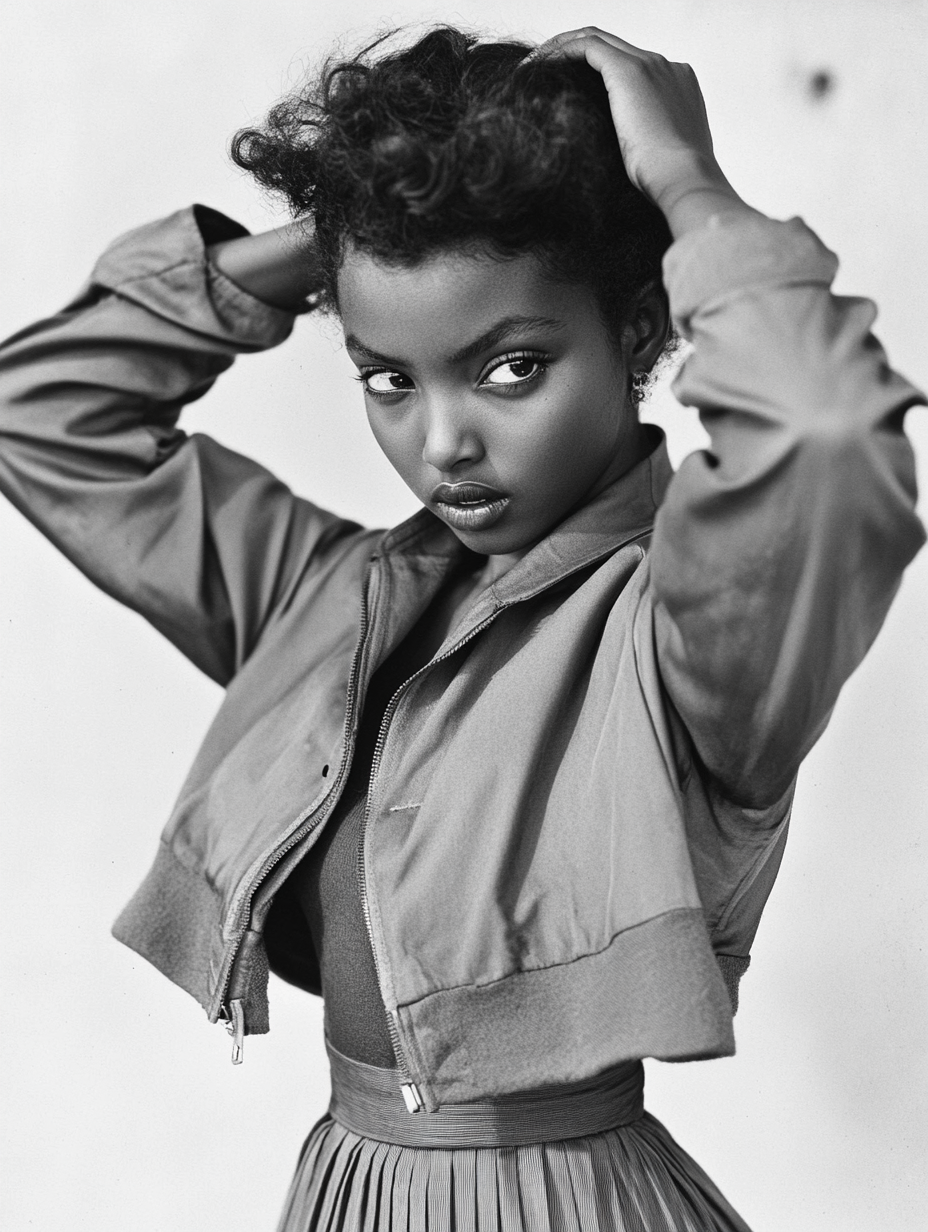 1952 black and white photo of Ethiopian Camren Bicondova.