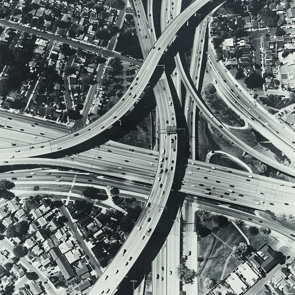 1960s aerial cityscape photography vintage sunset