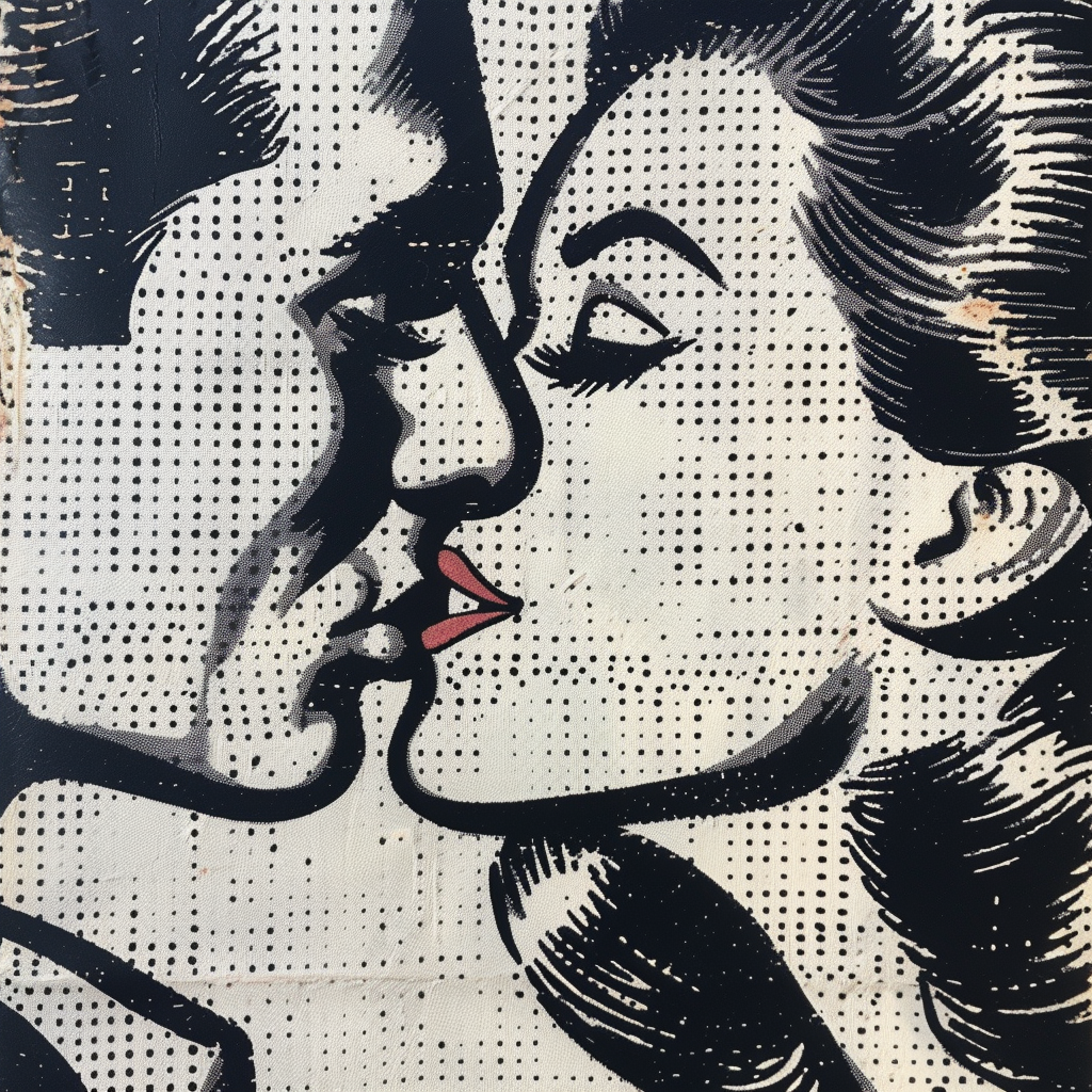 Untarnished 1960s Newspaper Comic Strip Kissing