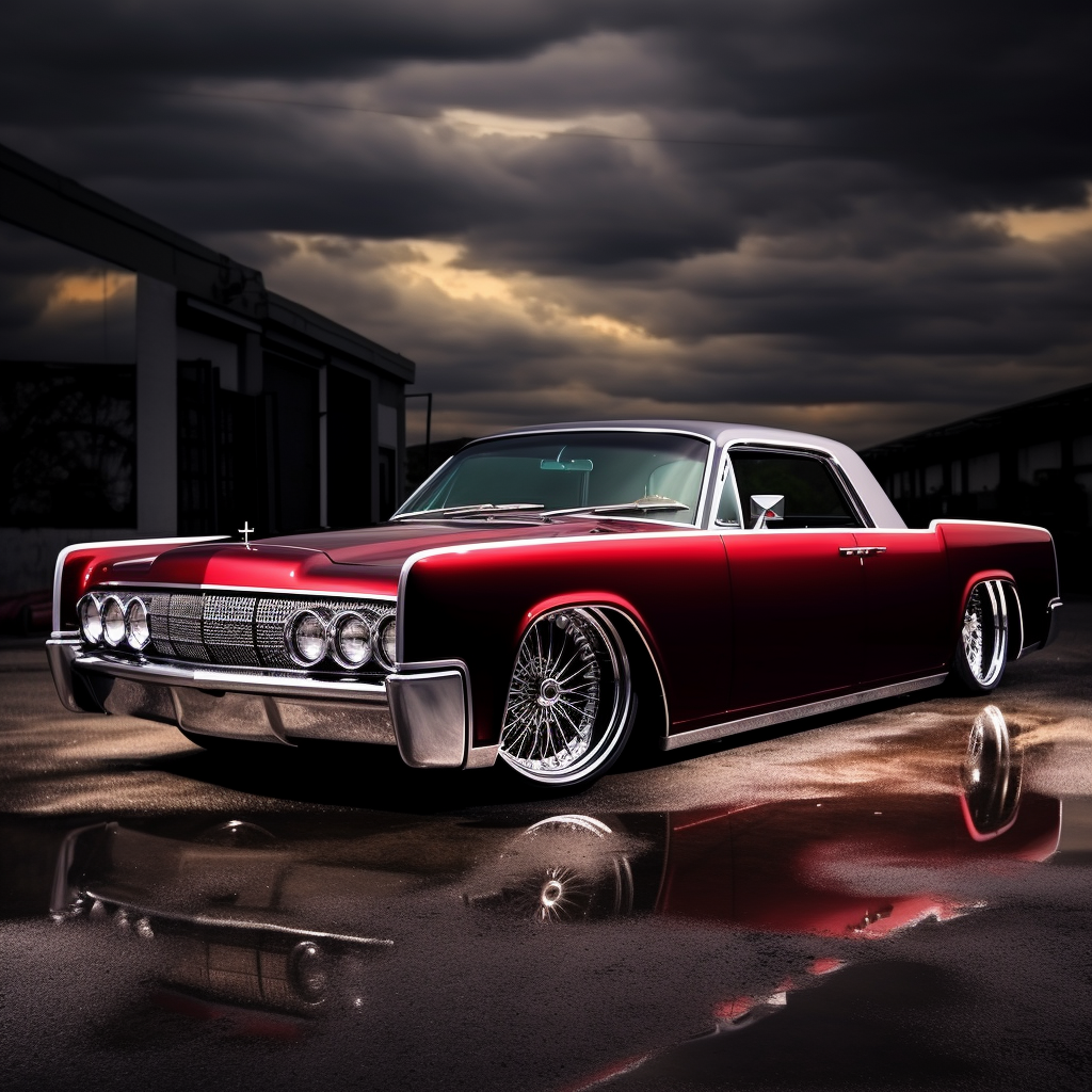 Lowered 1966 Lincoln Continental with Detroit Steel Wheels