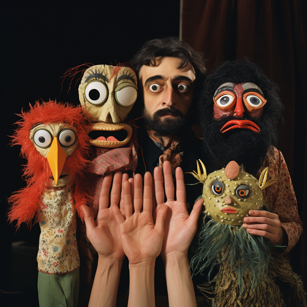 Art house film hand puppets