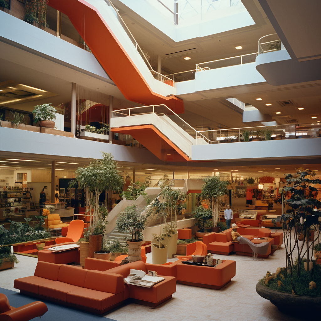 Vintage department store in the 1970s