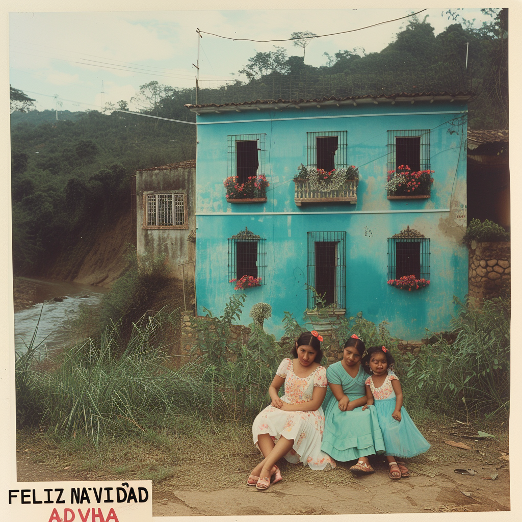 1970s Polaroid Photo Mexican Mother and Daughters