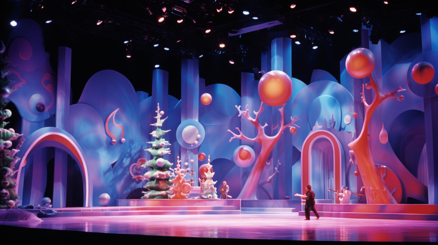 Abstract winter wonderland stage design