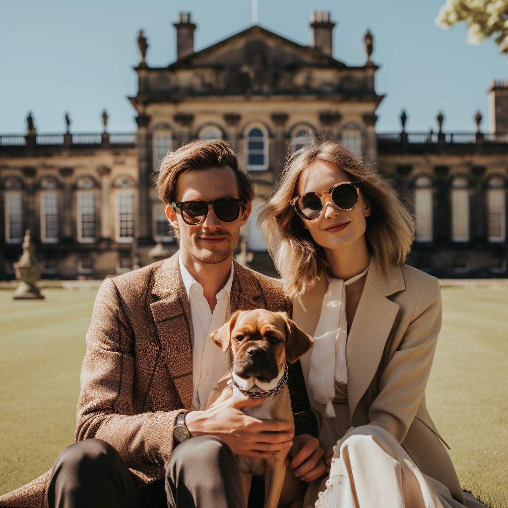 1970s newlyweds at Hopetoun House