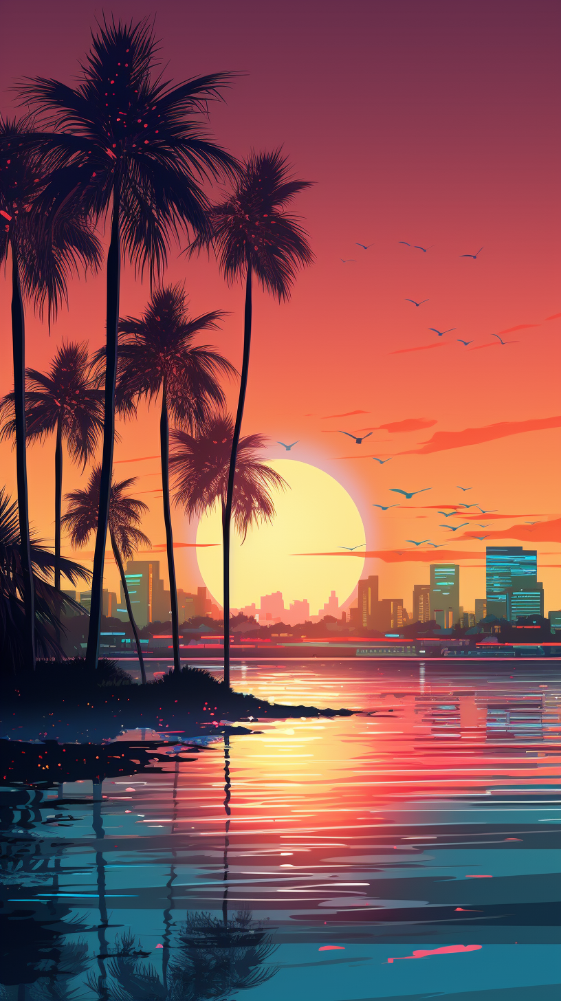 Vintage Miami wallpaper for iPhone