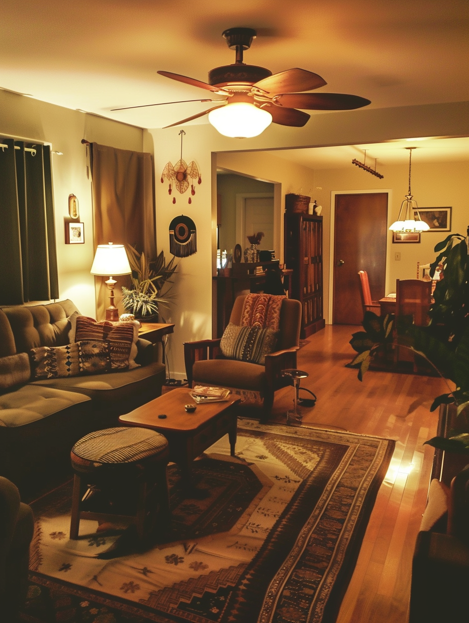 1980s living room wide angle photo