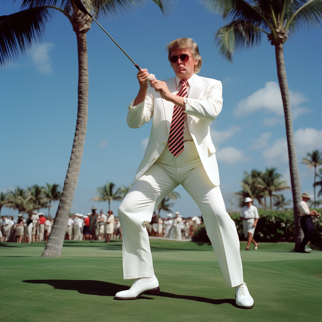 Trump playing golf in 1980s