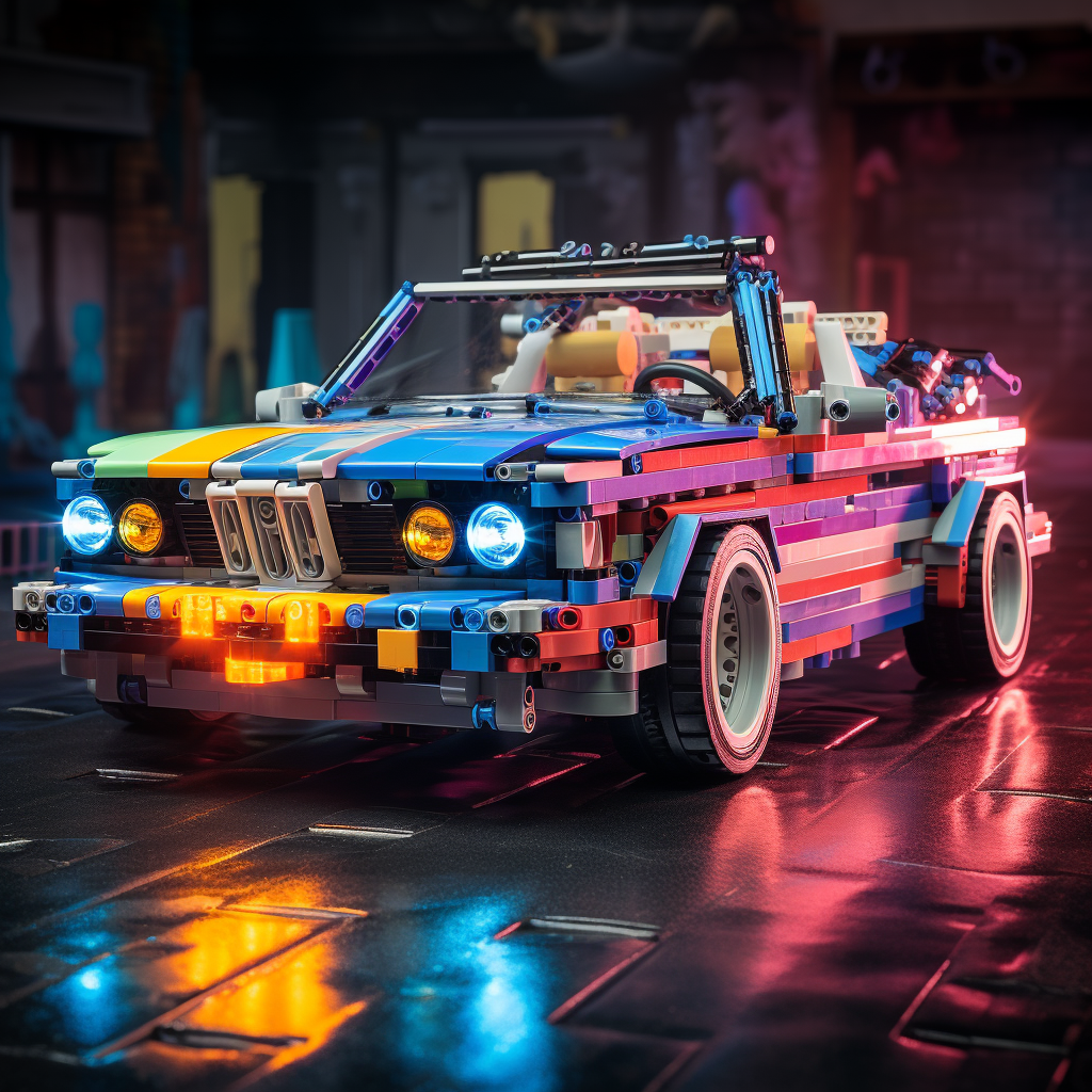 Hyper-realistic 1983 BMW with gradient background