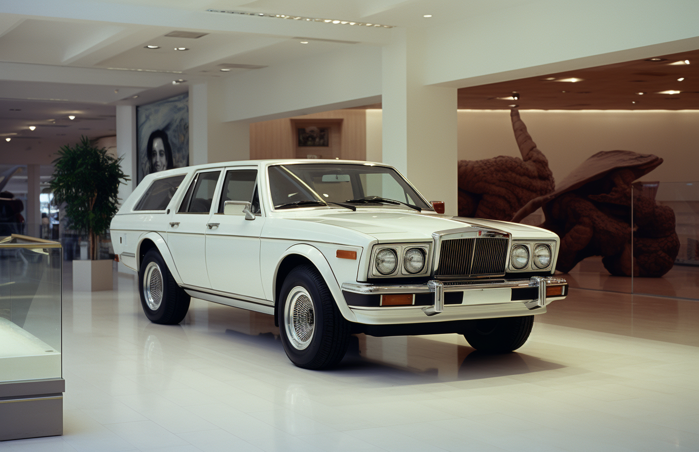 Vintage Bentley Bentayga SUV in showroom