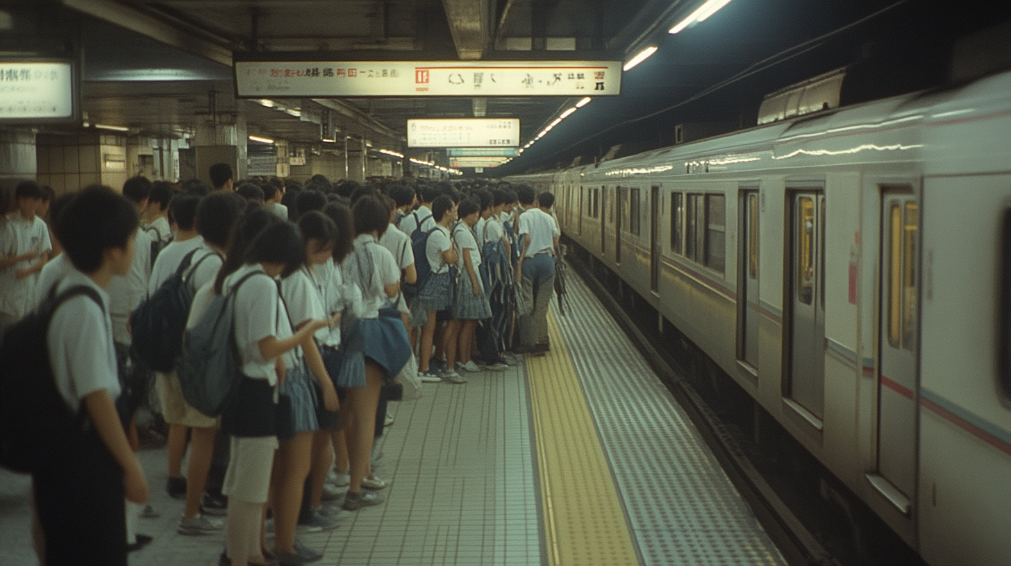 1994 Subway Platform Mekishi City Japan HD 