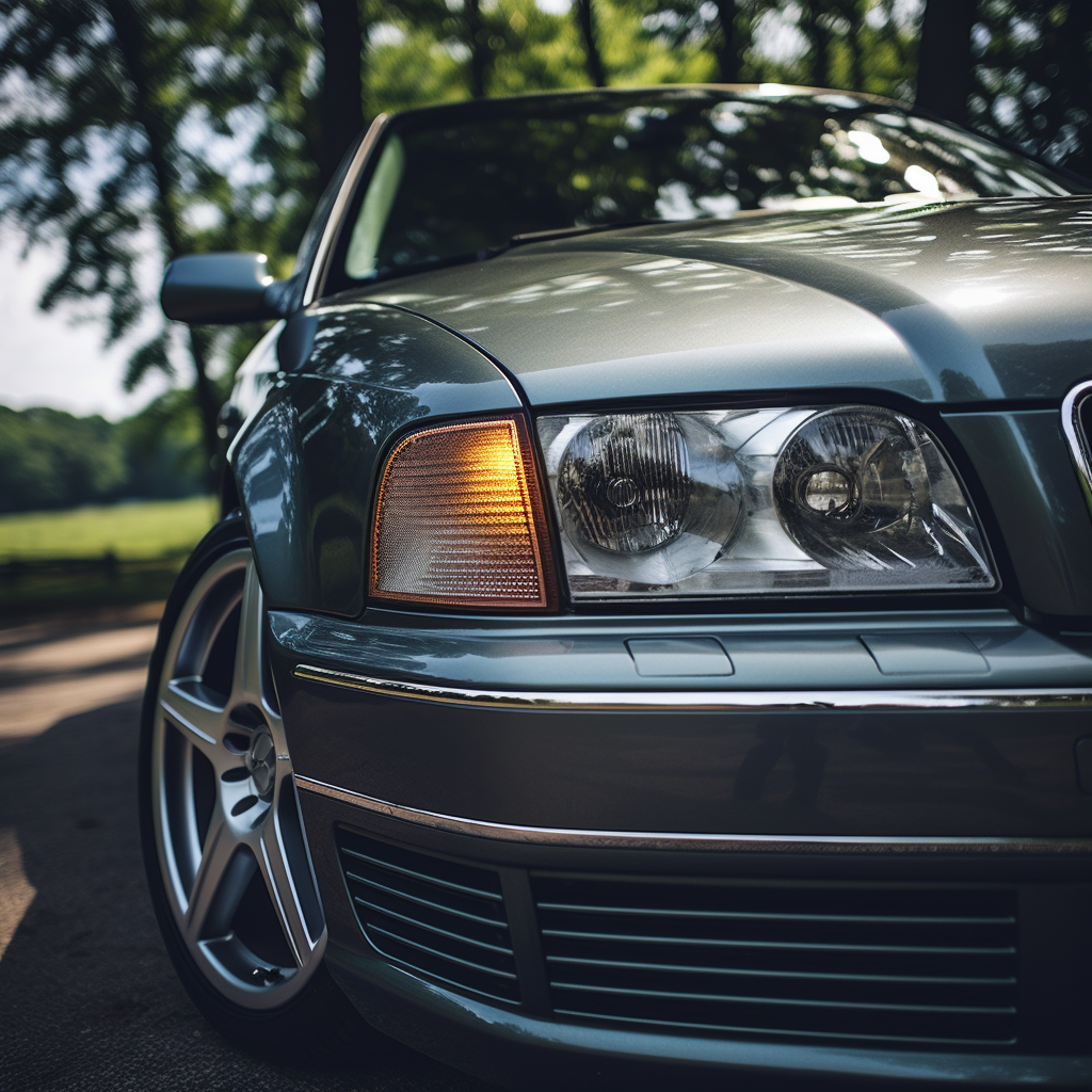 Clear and simple Audi A4 headlight off