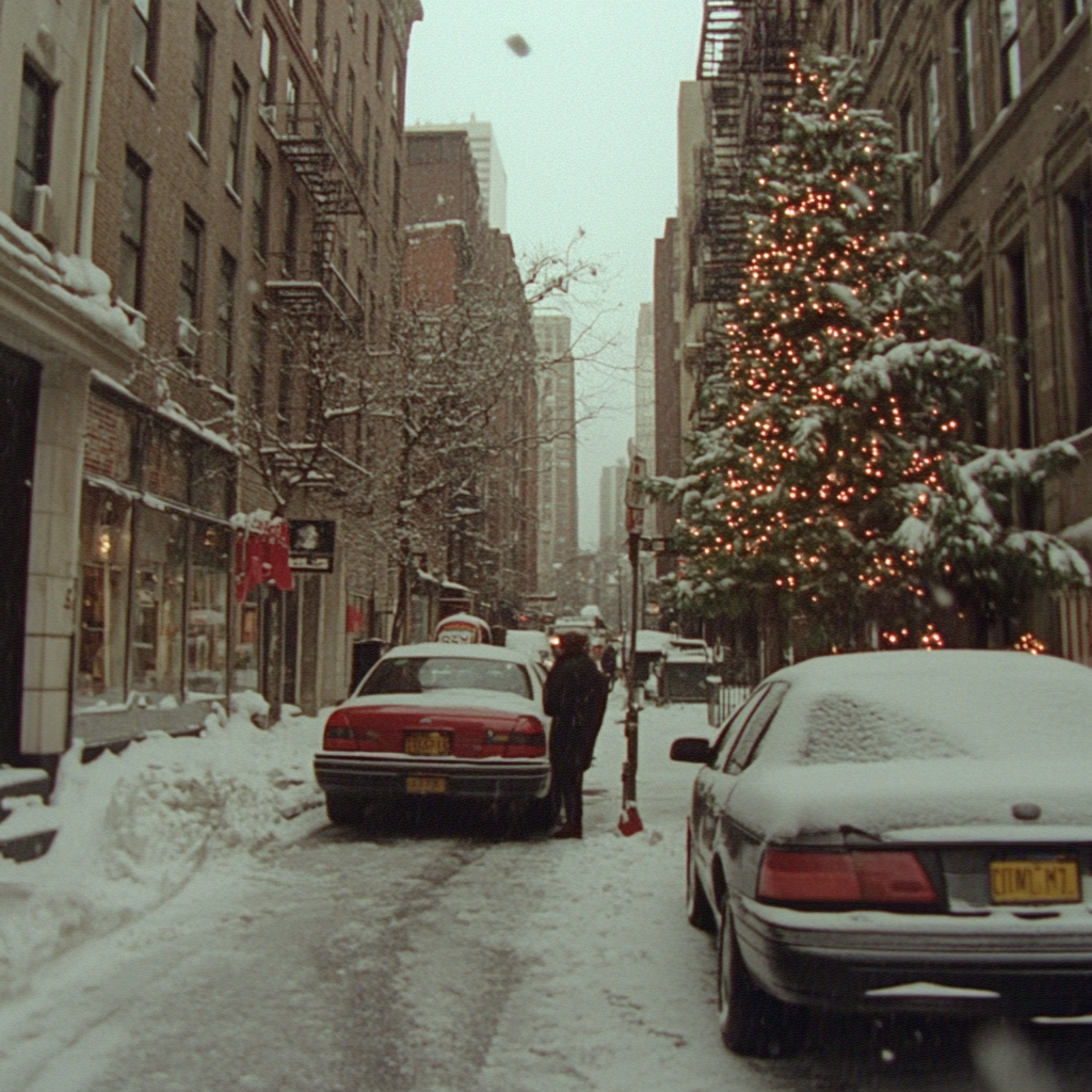 1999 Christmas village scene on VHS tape.