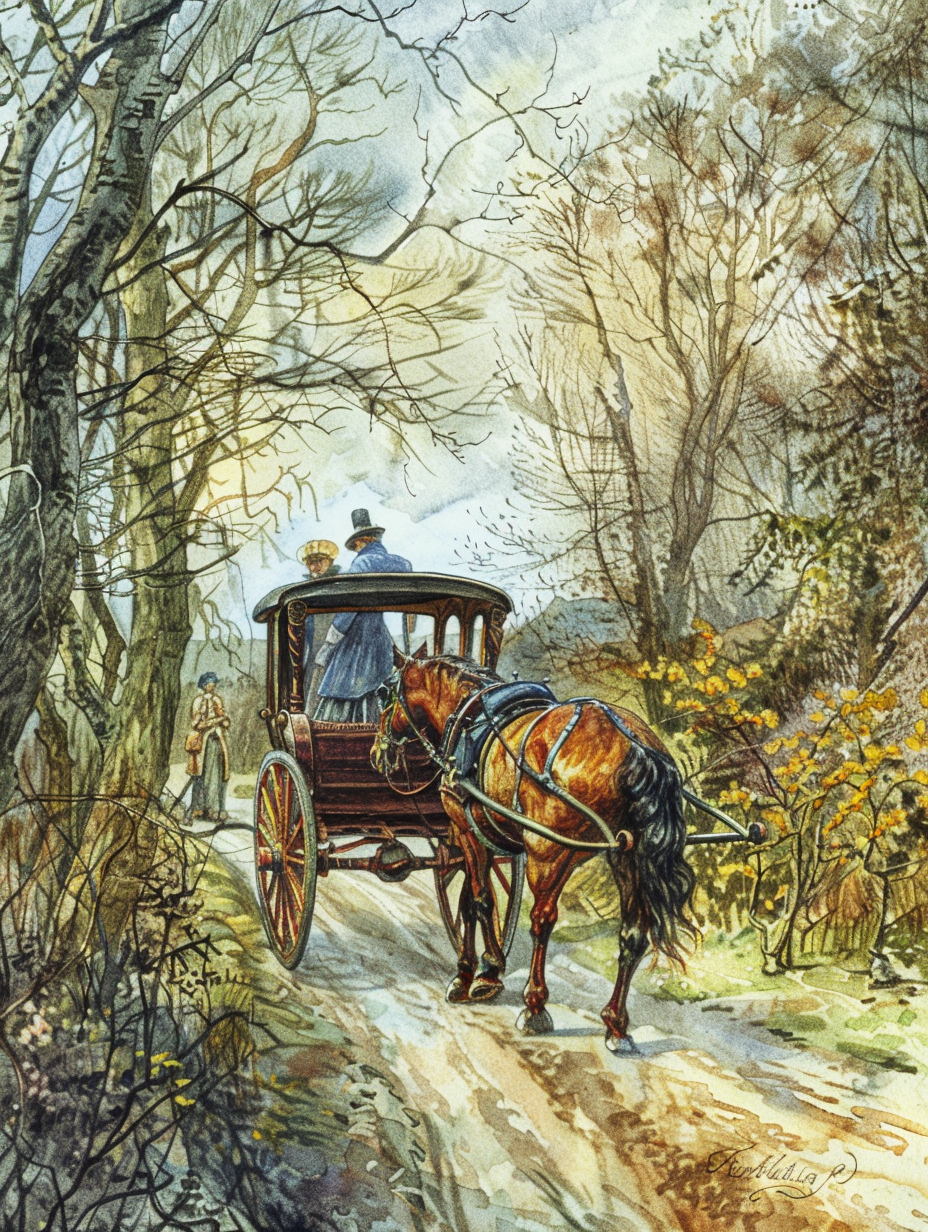 19th Century Carriage Ride Through Spring Vineyard