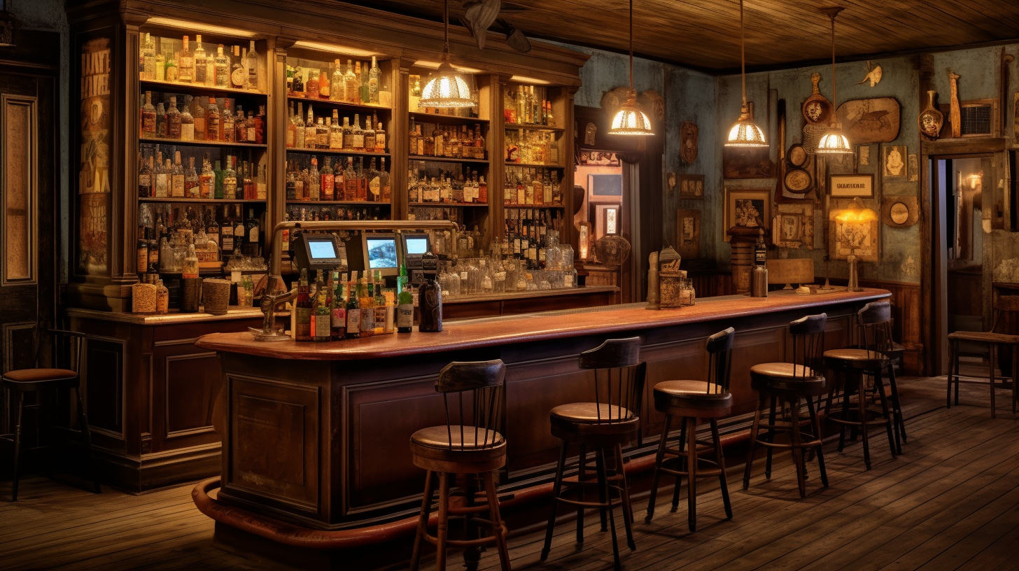 Classic wooden interiors of 19th-century saloon