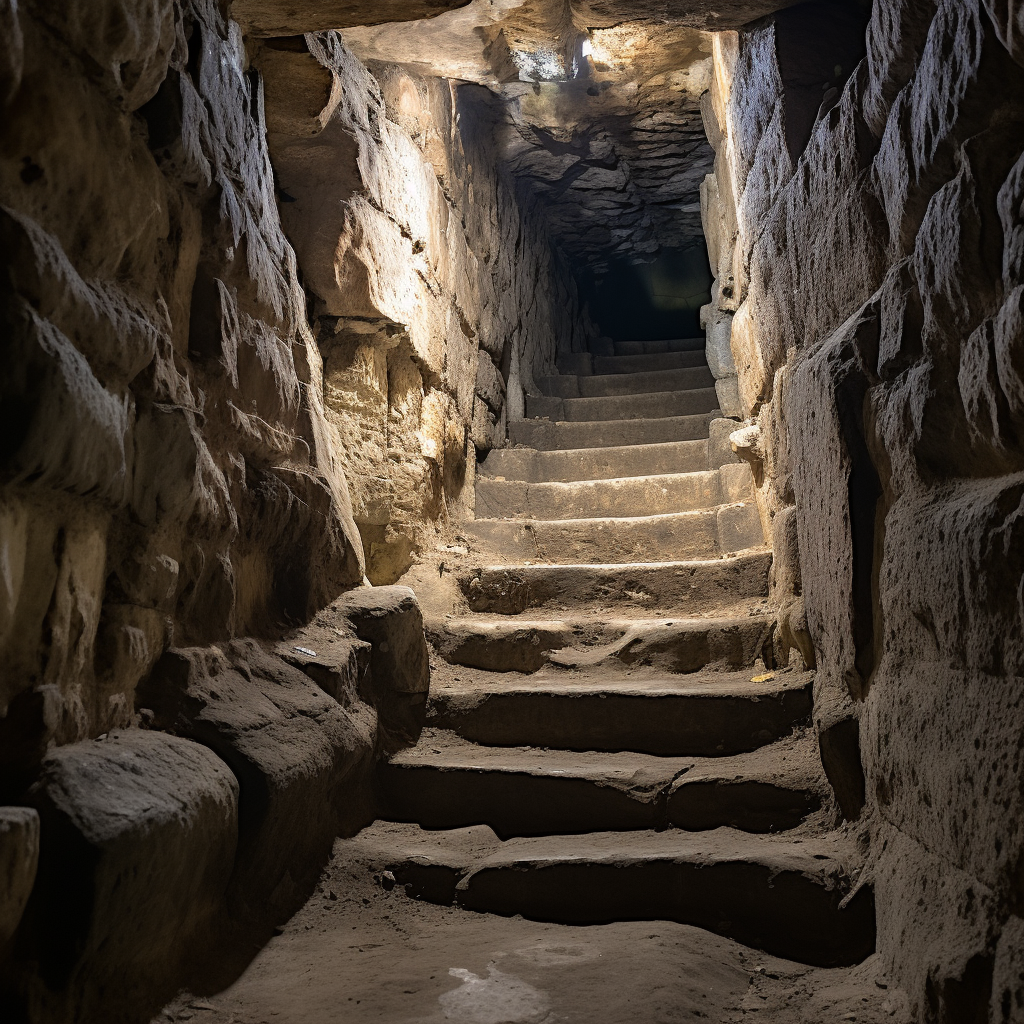 Historical stone steps to basement cellar