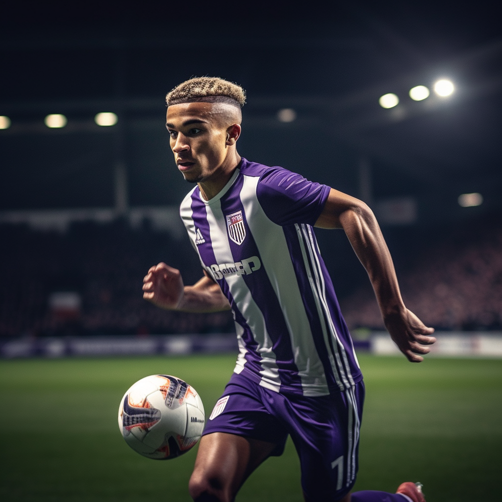 20-year-old Dutch football player in Fiorentina jersey.