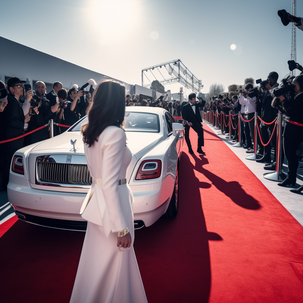 20-year-old Hollywood star exits car for event.