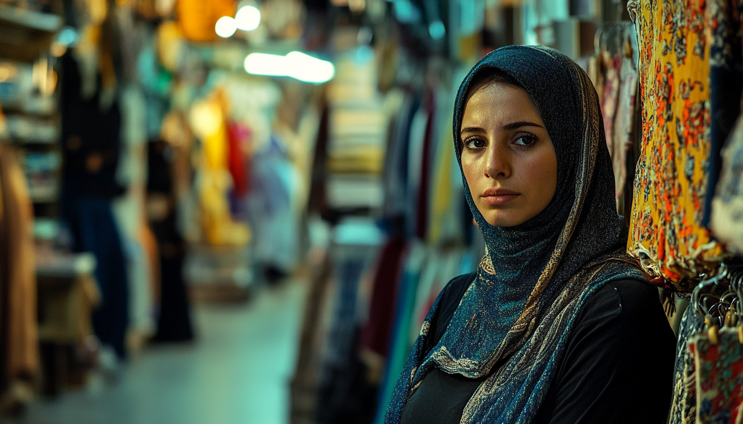 2000s Middle Eastern Clothing Shop: Wide Shot