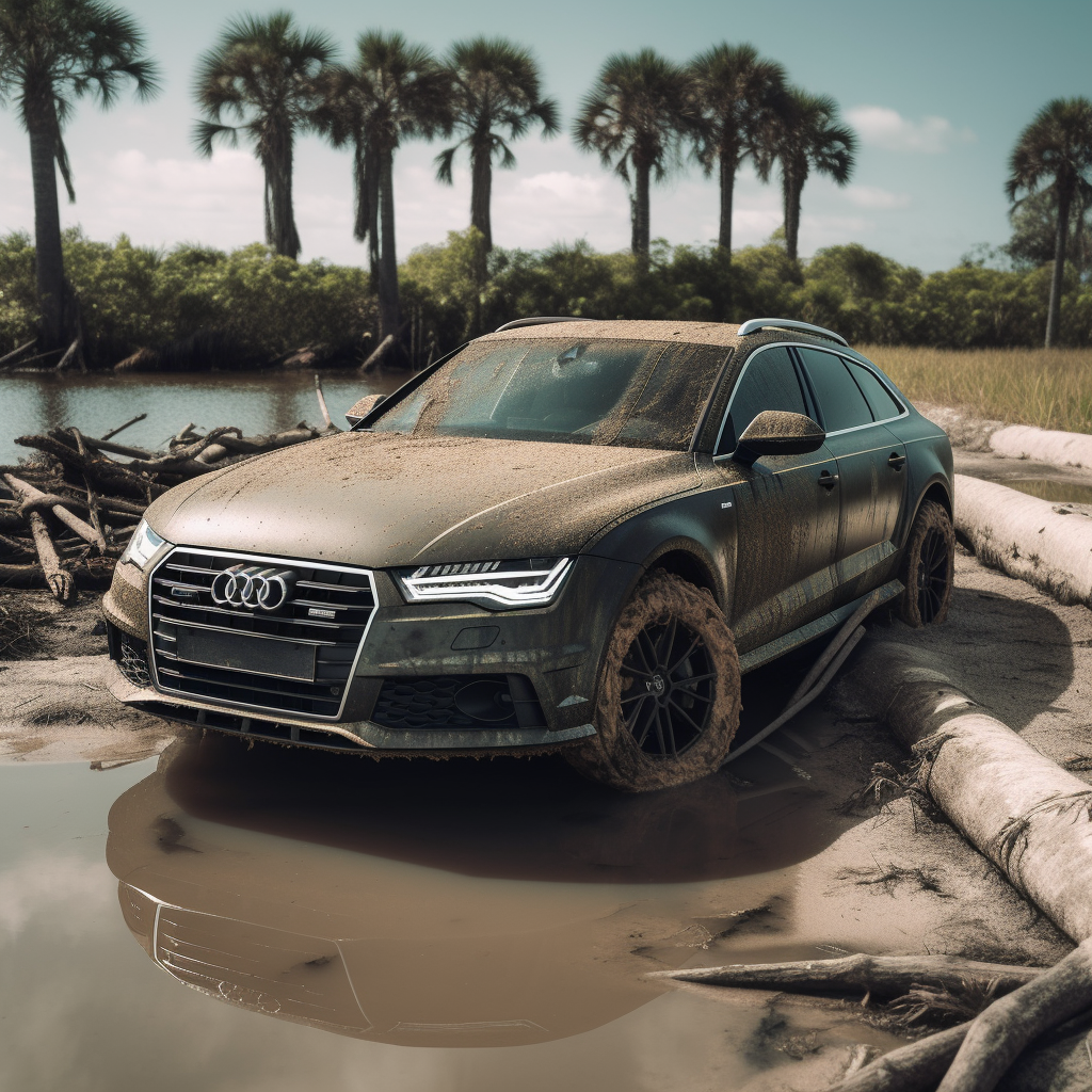 2017 Audi A7 with off road tires lifted.