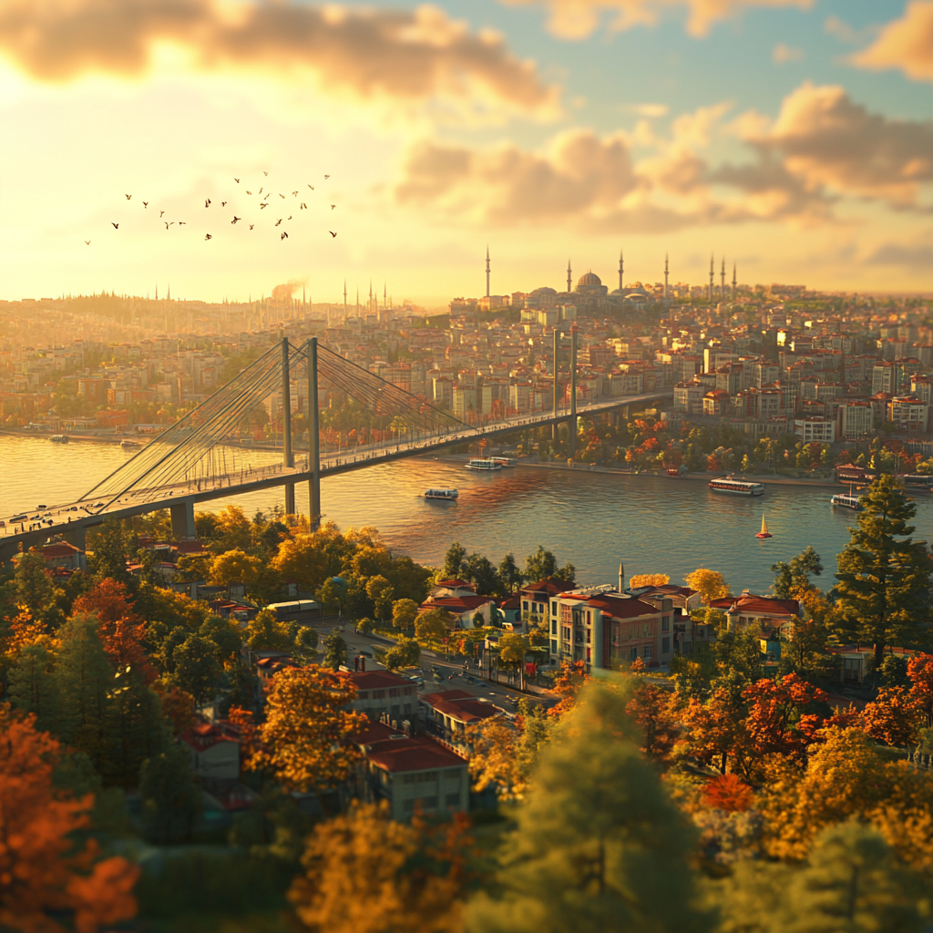 2024 Istanbul City View, Creative 3D Bridge Render