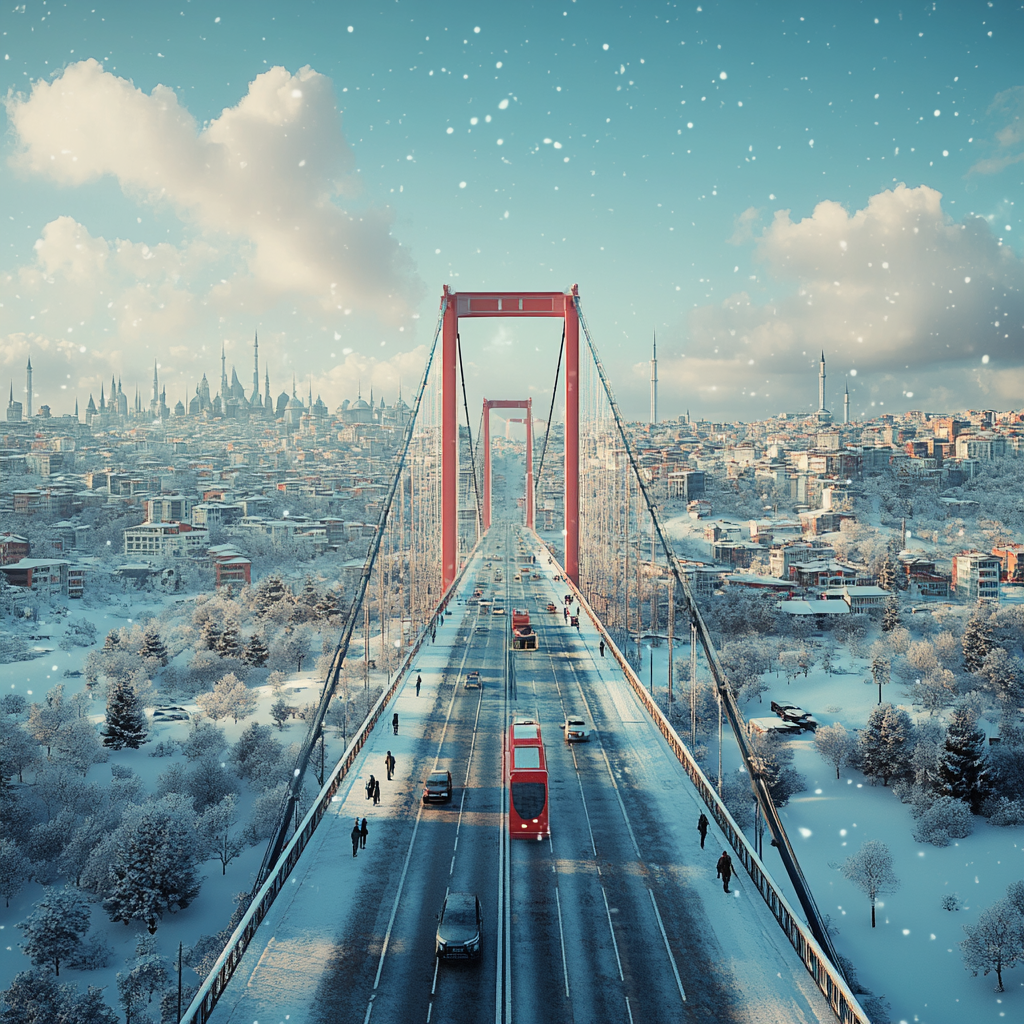 2024 Istanbul City View: Fascinating, Creative, Vibrant Winter Scene