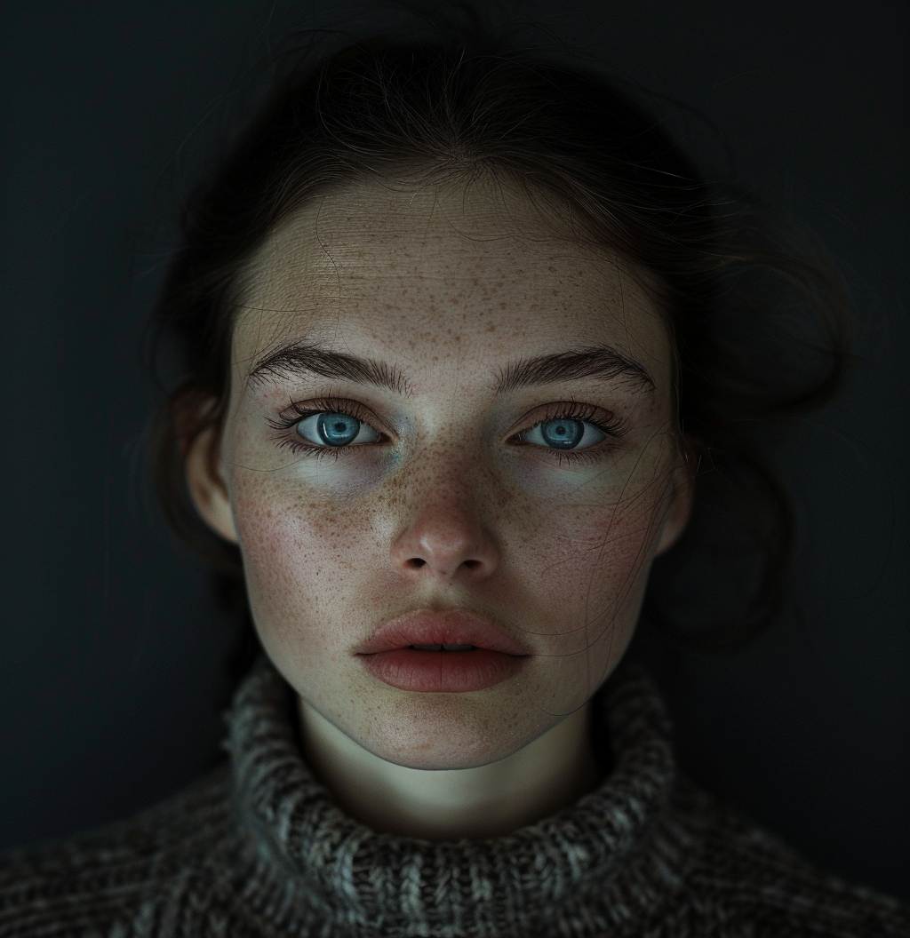 Young girl with blue eyes